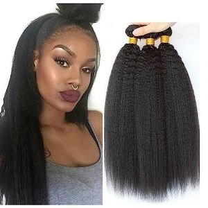 Yaki Human Hair Bundles Meche Bresilienne Tissage Naturel Cheveux Humain Meche Naturelle Court Tissage Bresilien En Lot Couleur Noire Naturelle Total 300g 20 20 20 Pouce (beiyuan hair product, neuf)