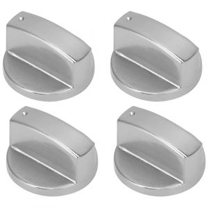 4 Pièces 6 mm Bouton de Cuisinière en Métal, Bouton Plaque de Cuisson, Universel Boutons de Commande four Remplacement Accessoires pour Cuisinière Réchaud À Gaz Four (BenCo, neuf)