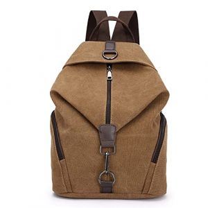 Padgene Toile Femmes Sac à dos, Sac de Voyage Casual Vintage Grande Capacité Sac À Dos Femme Casual pour les Vacances Voyage Randonnée Activités de Camping, Marron - 0253 (Padgene-FR, neuf)