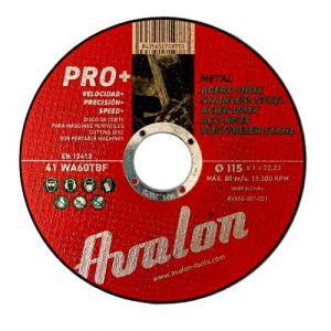 Avalon - Disque de coupe INOX pour métal et acier inoxydable, 115 mm x 1 mm x 22 mm, disques pour meuleuse d'angle de 22,23 mm. Disques de coupe en métal unitaires (FERRETERIA ONLINE VTC, neuf)