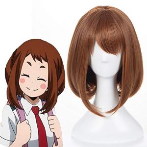 Anime mon héros académique Cosplay perruques Ochako Uraraka Cosplay perruque synthétique perruque cheveux Halloween fête Boku pas de héros académique perruque (good stuff A, neuf)