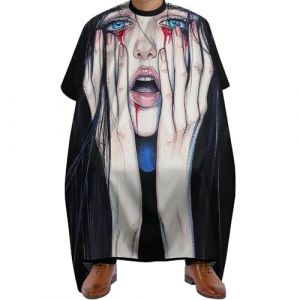 Cape de Cheveux Art de fille gothique gothique, Imperméable Capes de Salon de Coiffure Réglable Cape de Coupe de Cheveux pour Couper Adolescents 140X168cm (guangzhouchengzemaoyizhongxingerenduzi, neuf)