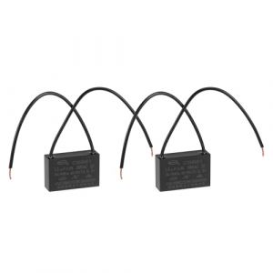 sourcing map Plafond Ventilateur Condensateur CBB61 1.5uF 250V AC 2 Fils M&eacute;tallis&eacute; Polypropyl&egrave;ne Film Condensateur 37x24x13mm pour &Eacute;lectrique Ventilateur Pompe Moteur G&eacute;n&eacute;rateur 2Pcs (Weisser Berg, neuf)
