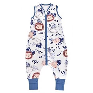 Chilsuessy 100% Coton Sac de Couchage pour bébé 0.5 tog Gigoteuse d'été à Pieds Combinaison Fille Garçon Sac de Couchage, Lion de la Jungle, 80cm/Taille Bébé 90-100cm (Chilsuessy, neuf)