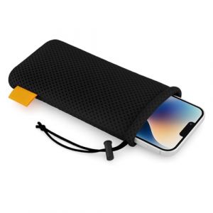 wortek Housse universelle pour t&eacute;l&eacute;phone portable en maille nylon 18,5 x 9 cm - Housse pour smartphone standard jusqu'&agrave; 6,5 pouces - Accessoires de t&eacute;l&eacute;phone portable - Pochette pour &eacute;couteurs - Noir (wortek GmbH, neuf)