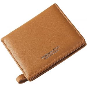Portefeuille Femme Cuir Petit Porte Monnaie Femmes Slim Court Portefeuilles avec Fermeture éclair Poche à Monnaie, Brun (RR4ever, neuf)