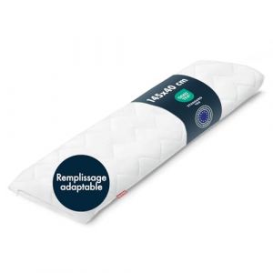 Blumtal Traversin 40 x 145 cm - Oreiller rectangulaire certifié Oeko-TEX - Polochon matelassé avec Rembourrage Adaptable - Boudin de lit - Body Pillow - Gros Coussin - Coussin Boudin - Coussin Long (Everbrent, neuf)