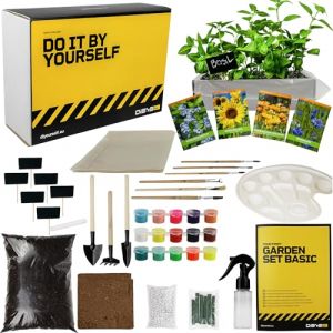 DIBYS Kit de Jardinage pour Enfant | Set Plantes avec Graines de Fleurs, Outils en Bois & Terre | Id&eacute;e Cadeau Cr&eacute;ative | Kit de Plantation avec Semences pour un Premier Jardin de Fleurs (TOYS4BOYS, neuf)