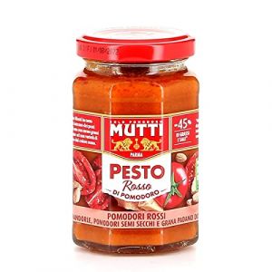 24 x Mutti Pesto Rosso Pomodori Rossi Pesto aux tomates rouges Sauce 100 % en verre &agrave; tomate italienne 180 g Sauces aux amandes, tomates, graines s&eacute;ch&eacute;es et Grana Padano (Italiaen Gourmet UK Ltd, neuf)