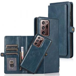 FHZXHY Galaxy Note 20 Ultra 5G Étui portefeuille à rabat magnétique 2 en 1 en cuir avec support de voiture et coque arrière pour Galaxy Note 20 Ultra 5G 6,8 - Bleu (FHZXHY, neuf)