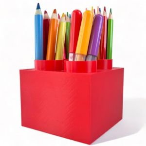 KAJAWIS Porte-crayons support de bureau Organisateur de style Lego cadeau d'anniversaire pour enfants (rouge) (KAJAWIS, neuf)