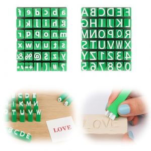 Lot de 2 tampons en argile avec lettres de l'alphabet pour argile et c&eacute;ramique, outil de poterie, tampons de lettres de l'alphabet (YiYiDianZiShangWu, neuf)