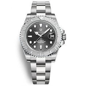 Montre Homme Pagani Design Montre M&eacute;canique Automatique Mouvement &Eacute;tanche 100M Verre Saphir Lunette C&eacute;ramique Acier Inoxydable Montre de Plong&eacute;e PD-1651 Yacht Master(Blanc Gris) (pingxiangshijieweisimaoyiyouxiangongsi, neuf)