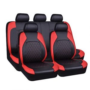 Housse de Siege Voiture pour Volkswagen VW Polo V (6R, 6C) 2011 2012 2013 2014 2015 2016 2017 2018,9PCS Cuir Couvre Sieges pour Avant et Arri&egrave;re Facile &agrave; Installer,A/9pcs Set Red (A peerless and excellent store, neuf)