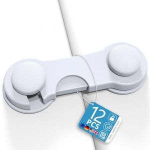 Bloque Porte B&eacute;b&eacute;, Kimsky 12 Pi&egrave;ces Bloque Porte, S&eacute;curit&eacute; Enfant Placard, Securite Placard Enfant, Porte Securite B&eacute;b&eacute; pour Meubles, Cuisine, avec Adh&eacute;sif, Aucun Per&ccedil;age Requis - Blanc (ZhishangG, neuf)