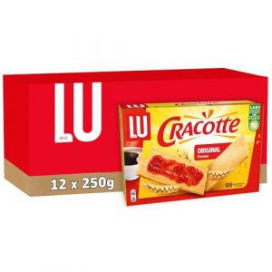LU CRACOTTE - 12 Boîtes de Cracotte Froment - Cracotte Croustillante aux Céréales - Biscuits Gourmand Petit Déjeuner - Fabriqué en France - Lot de 12x250g (Plaisir & Snacking, neuf)