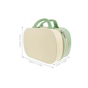 POPETPOP Trousse de Maquillage Portable Rigide 14 Pouces Multifonction pour Femmes et Filles Voyage L&eacute;g&egrave;re Bicolore Jaune et Verte Rangement Cosm&eacute;tique (Riser Treasure, neuf)