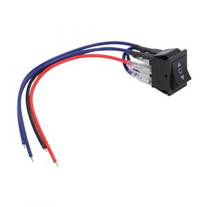 Konuooer Interrupteur 3 Positions 12v Inverseur de Polarité ON-Off-ON Interrupteur à Bascule Moteur à Courant Continu 10A 6 Broches Bouton Réinitialisation Momentanée Poussoir avec Câble (keluoou, neuf)