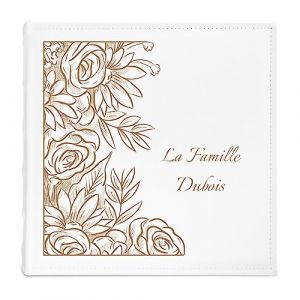 Maverton Album à 500 Photos avec couverture à personnaliser pour couples - Livre Photo pour parents - Album Photo Pochette en cuir blanc - Cadeau Personnalisé Amoureux - Idee Cadeau Couple - Famille (MAVERTON, neuf)