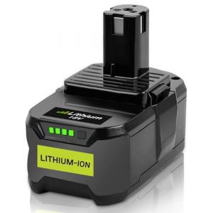 5500mAh Batterie de Remplacement pour ryobi 18V Batterie RB18L50 RB18L40 RB18L25 RB18L15 RB18L13 P108 P107 P122 P104 P105 P102 P103 avec indicateur LED (TOPBATT-FR, neuf)