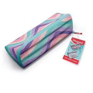 Maped - Trousse Scolaire XXL Personnalisable Réversible - Côté A Colorier - Grande Ouverture Pratique - Triangulaire 22 x 6cm - Pastel Wavy Tissu Doux (ALPEXE France, neuf)