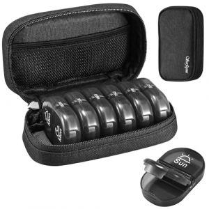 Serfeymi Pilulier Semainier Matin Et Soir Semainier Medicament Pilulier Journalier 7 Jours avec Portable Fermeture Éclair Toile Étui à Pilules Voyage pour Vitamines, Huiles De Poisson - Noir 01 (Serfeymi, neuf)