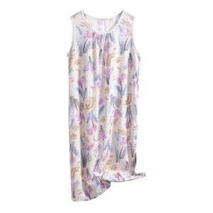 TDEOK Chemise de nuit d'été sans manches pour femme - Robe midi sans manches - Motif floral - Chemise de nuit d'été pour femme - Bretelles larges - Robe de nuit sans manches - Grandes tailles, Blanc (KFHGHGKGLG, neuf)