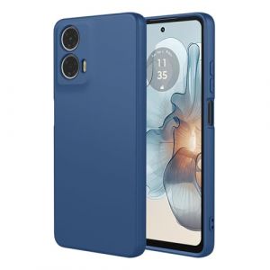 ILING Coque pour Motorola Moto G24/Moto G24 Power, Simple Couleur Unie Dos Souple Silicone Liquide TPU Bumper Antichoc Housse Tr&egrave;s Mince Mat &Eacute;l&eacute;gant Femme &Eacute;tui (Bleu) (Wanten, neuf)