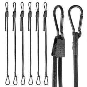 6 Pièces Tendeurs Elastique avec Mousqueton Réglable, Sandow Elastique de 100 cm, 2,5 Fois Grande éLasticité Réglables Tendeurs éLastiques avec Mousqueton pour Transport de Bagages, Auvents (LIUqiannan, neuf)