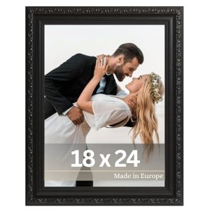 VictoR Cadre photo au style antique "Chagall" en Noir - 18x24 cm Cadre d&eacute;coratif Vintage - Convient pour les certificats - Dipl&ocirc;mes - Cadre photo Noir 18x24 - Baroque (Victor_Store, neuf)