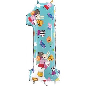 Toyland® Ballon en aluminium en forme de chiffre Peppa Pig, George & Friends de 66 cm – Ballons de fête pour enfants – Numéro 1 à 6 disponible (Toyland®, neuf)