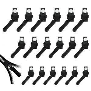 DWFEYOI Remplacement De Curseur De Tirette Fermeture Eclair éclair Amovible Pour Vestes, Sacs à Dos, Kits De Réparation De Fermeture éclair,18 PCS Curseur Fermeture Eclair Clipsable,Valises (Binherd OU, neuf)