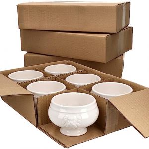 MamboCat Set de 24 terrines T&ecirc;te de lion Leo I Petite - 450 ml I Pour 24 personnes I Tasses &agrave; soupe blanches 0,45 l avec t&ecirc;tes de lion I Pour soupe de mariage, aux pois ou aux lentilles (MamboCat, neuf)