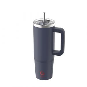 BIGRD Gobelet Isotherme 890ml (30oz) Double Paroi Acier Inoxidable avec Paille - Thermos Vacuum &Eacute;tanche &agrave; Couvercle et Anse, pour Caf&eacute; Chaud/Froid, Bureau, Voyage, Voiture（bleu profond） (BIGRD, neuf)