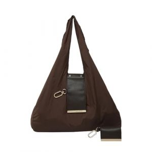 Tuxxjzm Sac fourre-tout porte-cl&eacute;s extensible en cuir PU tendance porte-cl&eacute;s pliable sac fourre-tout pour femmes filles, Caf&eacute; noir, Refer to description (AQiyun888, neuf)