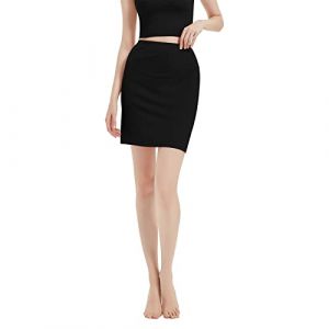 Micoden Jupon sous Robe Femme Jupe Lingerie sous-v&ecirc;tement Invisible Demi-Jupe Jupon Elastique Mi-Long Petticoat El&eacute;gant pour Mariage Fille - Noir - S (36-38) (Micoden FR, neuf)