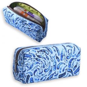LParkin Trousse à crayons grande capacité avec fermeture éclair pour filles, garçons, adolescents, adultes, trousse esthétique pour l'école et le bureau, bleu, 18 x 5 x 8 cm, Motif baleine, bleu, (LParkin Fashion, neuf)