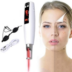 Stylo Pour Enlever Les Grains De Beaut&eacute;,Stylo Picoseconde, Appareil Plasma Pour Enlever Les Taches De Rousseur,Les Cicatrices,Les Tatouages,Les Taches Brunes,9 Modes + 4 Niveaux, Avec Lunettes,Red (RULINSHANGMAO, neuf)