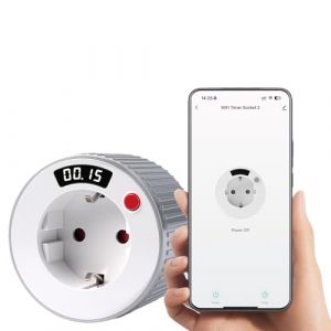 Jadeshay Prise Connect&eacute;e WiFi, Countdown Timer Prise Minuteur da 1 Minutos a 24 Horas Minuteur Prise Electrique Programmateur Prise Electrique avec Timer 3680W 16A pour &Eacute;lectrom&eacute;nagers(WIFI02) (jadeshay, neuf)