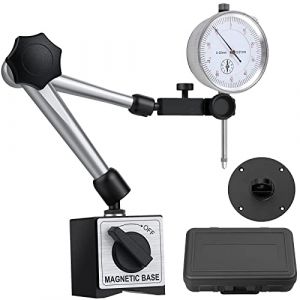 Neoteck Comparateur à Cadran 0–20 mm avec Base Magnétique Support Articulé à 3 Joints 80 kg pour Mesure de Précision Ensemble Professionnel pour Fraiseuse CNC Imprimante 3D Atelier Mécanique - Blanc (vinstarteu, neuf)