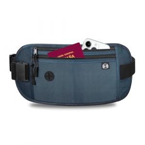 xolear Ceinture de Voyage Sac Banane, Antivol Cach&eacute; Sac Banane Plat, R&eacute;glable Plate Ceinture de Voyage, Homme et Femme pour Ranger Passeport, Smartphone, Cartes, Monnaie et Cl&eacute;s (Bleu Fonc&eacute;) (hongfuy, neuf)