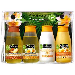 Cottage Trousse de Voyage Mono&iuml; 2 Douches Huile + Lait Corps Hydratant + Shampoing Doux 50 ml 4 Unit&eacute;s (COTTAGE OFFICIEL, neuf)