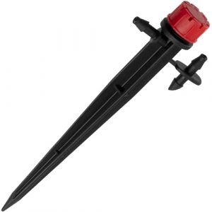 AERZETIX - Lot de 5 goutteurs d'irrigation r&eacute;glables sur piquet avec connecteur amovible d&eacute;bit 0-70 l/h pour tuyau de micro-irrigation &Oslash;6 mm couverture &agrave; 360&deg; - &eacute;metteur goutte &agrave; goutte - en plastique (Tuning, neuf)