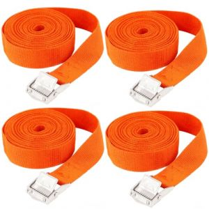 Zorplex 4 Pi&egrave;ces de Sangle Arrimage, 6m x 2.5cm, Sangle &agrave; Cliquet avec Boucle de Serrage, Sangle de Serrage R&eacute;glables, Sangles d'arrimage pour Moto, Voiture, Porte V&eacute;lo, Bagage, Noir (4, 600 * 2.5) (REMAKE HOPE LIMITED, neuf)