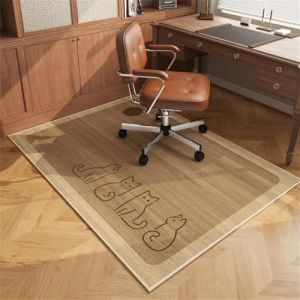 Odot Tapis Chaise de Bureau Carré, Antidérapant et Insonorisé, Moderne Tapis Protection Sol Chaise Bureau Gaming pour Plancher de Bois, Carrelage, Parquet (Chaton,120x120cm) (Odot, neuf)