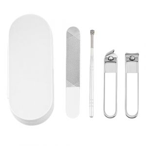 Lot de 4 coupe-ongles d'orteils en acier inoxydable avec lime à ongles, coupe-ongles, tête inclinée, coupe-ongles (ZLwneh, neuf)