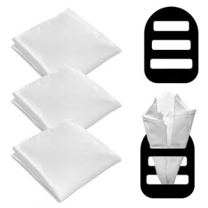 WeddHuis 3 pièces Hommes Mouchoirs carrés de poche, Satin Poche Carré Uni Coloré, préplié, Mouchoir pour homme, pochette costume, tissu homme, Noël Fête, Offrez un fixateur(Taille 22 x 22 cm) (UAB LIDMIBI LT, neuf)