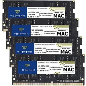 Timetec 64Go KIT(4x16Go) Compatible avec Apple DDR4 2666 MHz pour iMac mi-2020 (20,1/20,2) / mi-2019 (19,1) 27 Pouces avec &eacute;cran Retina 5K PC4-21333 / PC4-21300 CL19 SODIMM M&eacute;moire RAM Mac (Timetec Europe, neuf)