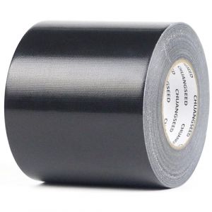 CHUANGSEED Lot de 1 rubans adh&eacute;sifs en toile resistant noir 100mm x 50m, gaffer large noir,ruban adh&eacute;sif americain de r&eacute;paration d'&eacute;tanch&eacute;it&eacute;,heavy duty duct tape black,fixation,R&eacute;paration de tentes (CHUANGSEED, neuf)