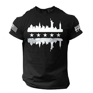 Tee Shirt Homme Drapeau Americain Manches Courtes Et Col Rond T Shirt Musculation Printemps Et été Casual Shirt Tops Elégant et Chic Imprimé Rétro Tshirt Homme Marque Soldes (sutelang lurryly (7-15 jours de livraison), neuf)